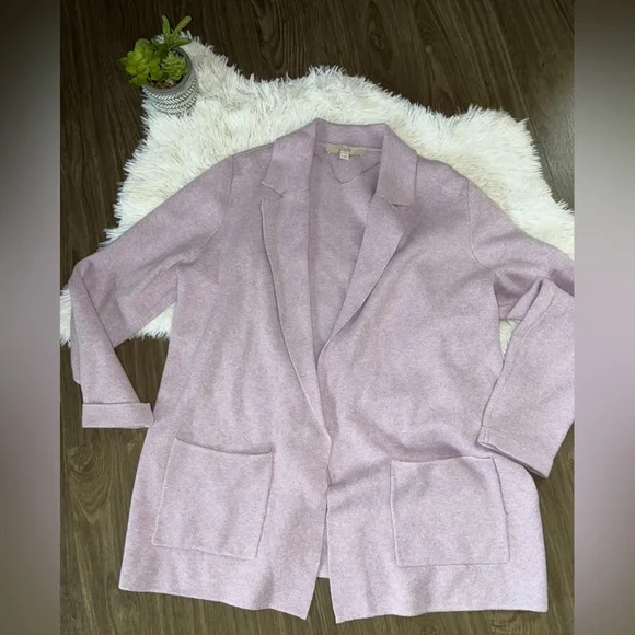 LOFT Lilac Open-Front Cardigan 💜 - Picture 3 of 9